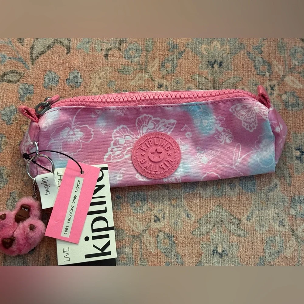 Kipling Freedom Pen Case Cosmetic Bag in Garden Clouds With Original Tags